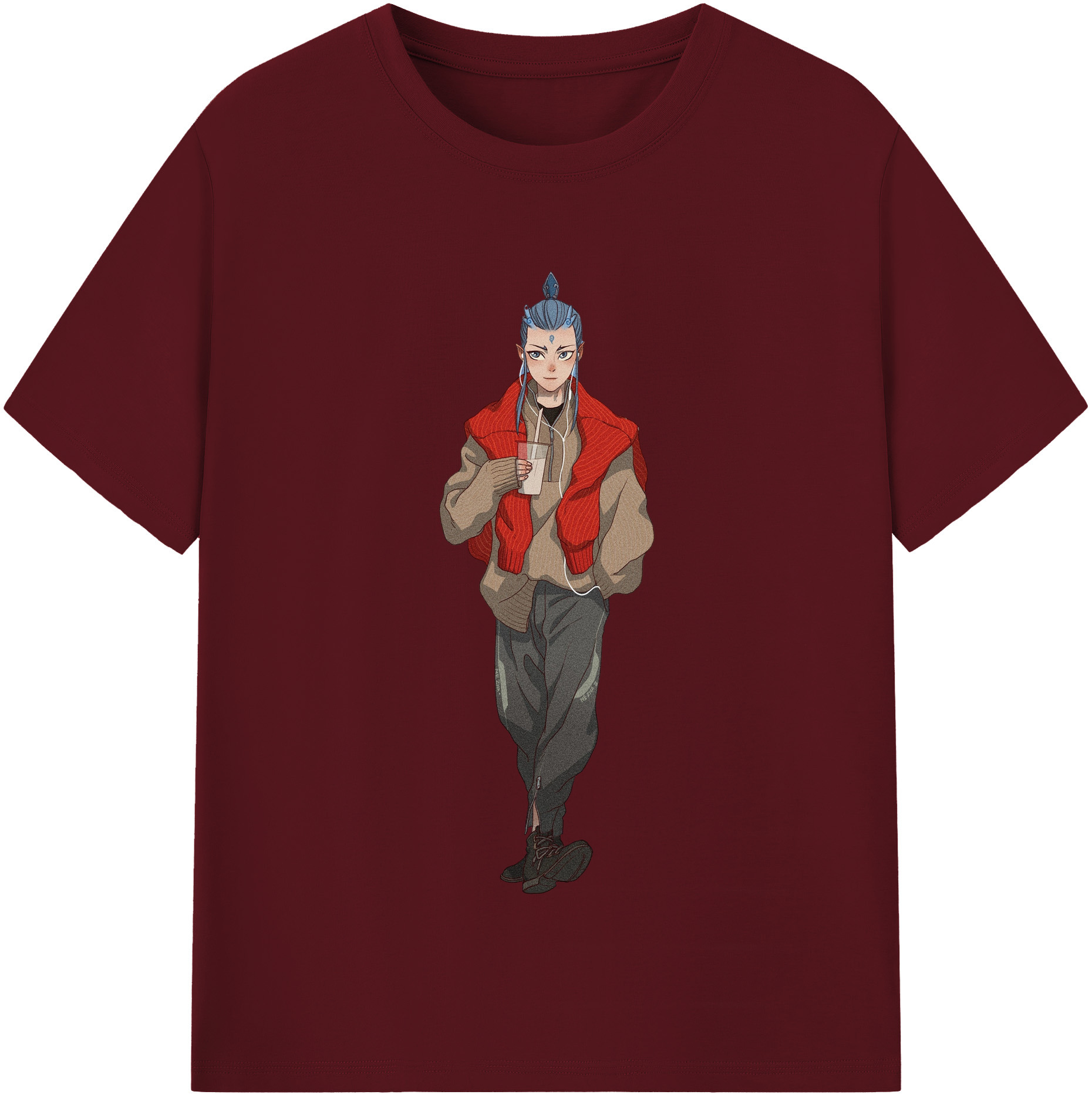 （画像用） Ne Zha 2 ナタ 魔童の大暴れ 綿100％半袖Tシャツ（フロントプリント）